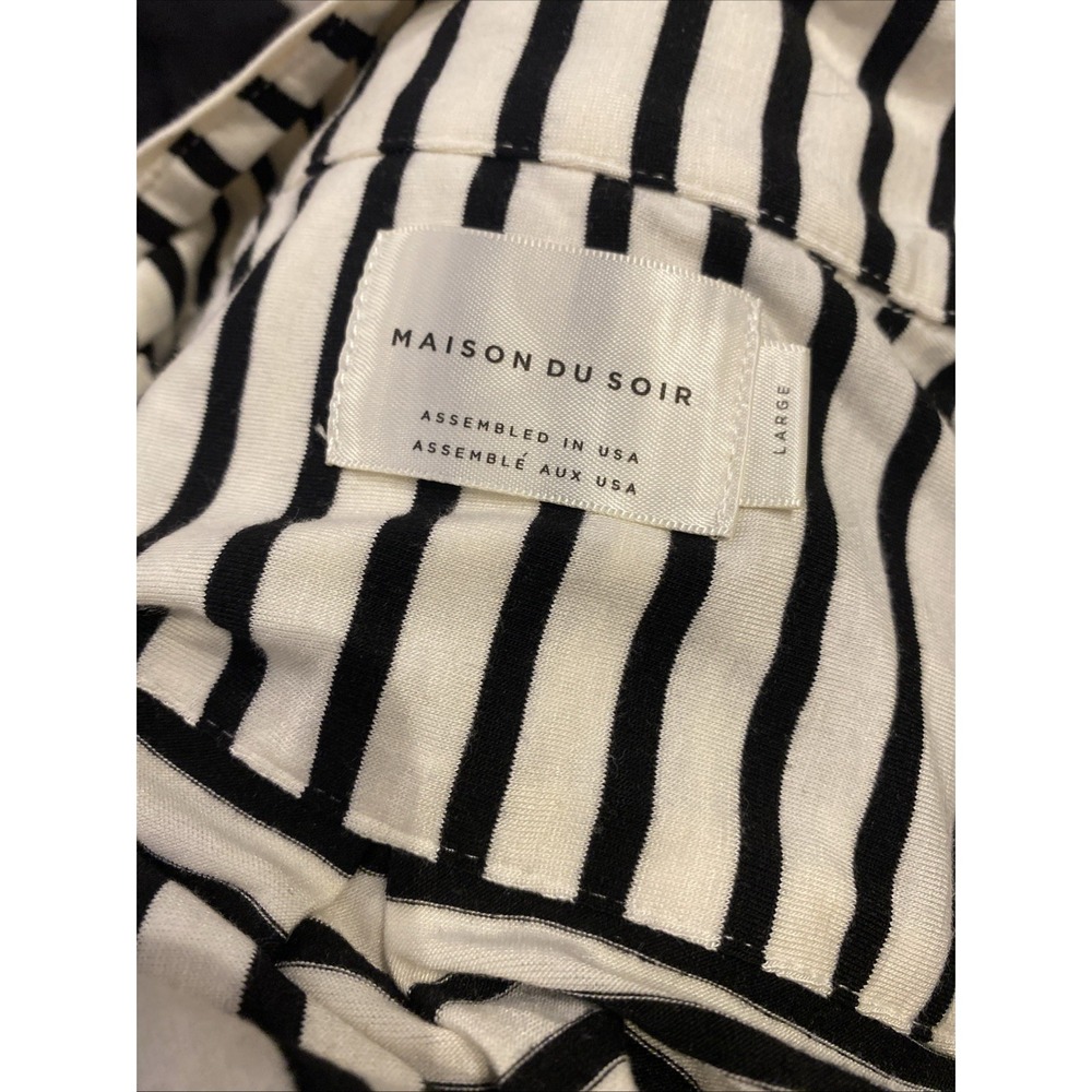 Madison Du Soir 2 Piece Shorts Monaco Pajama Set Striped Large - Picture 8 of 9